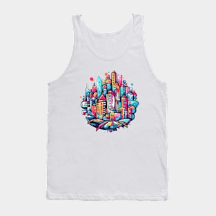 Modern City Urbain Skylines Cityscape Creativity Tank Top